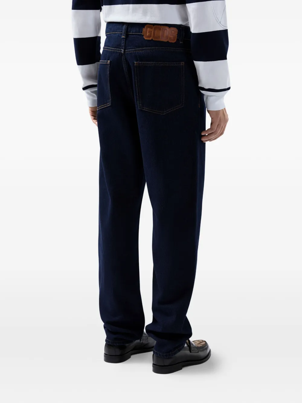 GCDS Broek met logo tailleband Blauw