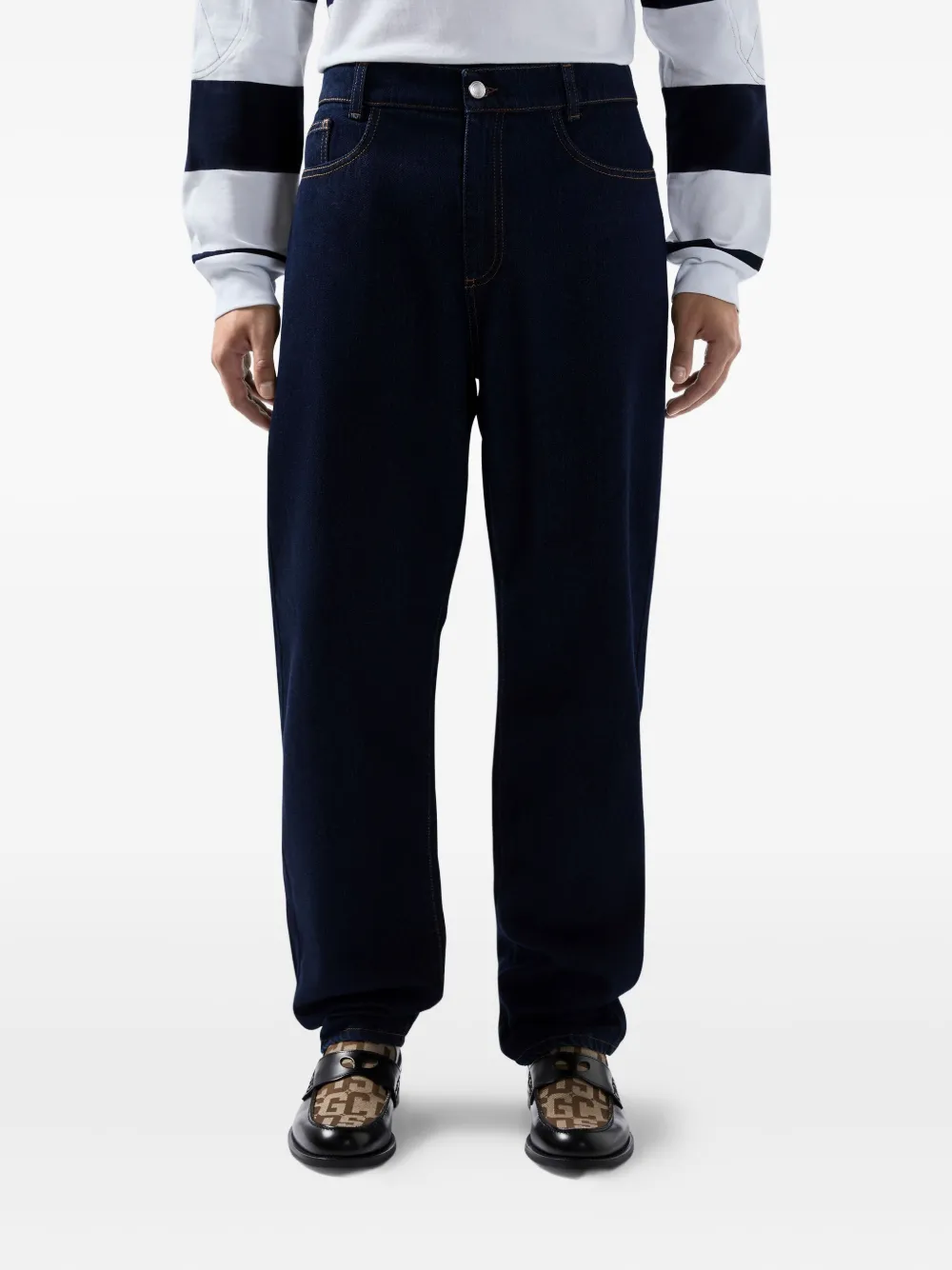 GCDS Broek met logo tailleband Blauw