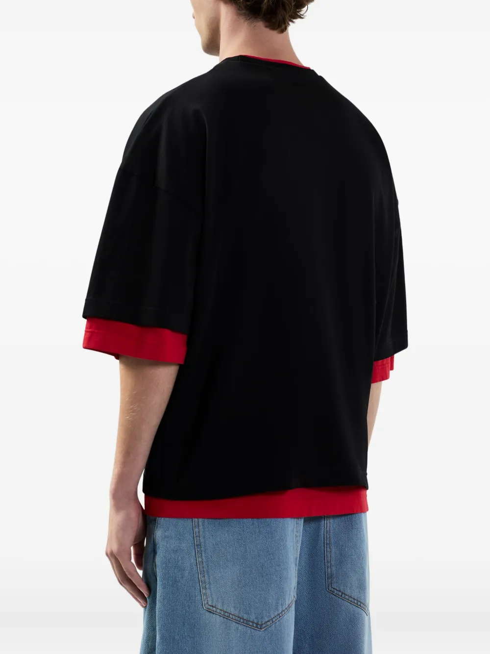 GCDS Gelaagd T-shirt met uitgesneden details Zwart