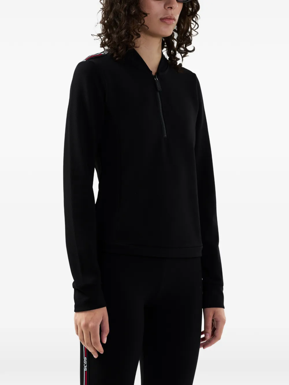 Gcds Zip-collar Sweater In Black