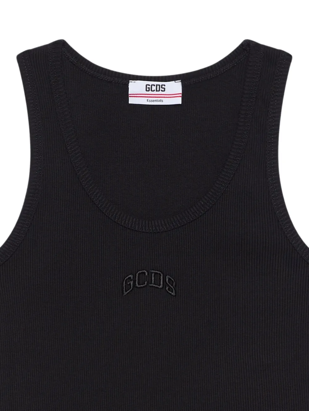 Gcds Geripptes Tanktop Mit Stickerei In Black