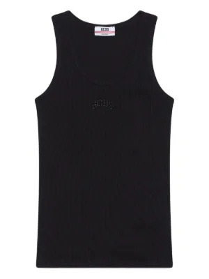 Vivienne Westwood 90s orb-embellished Ribbed Tank Top | Black