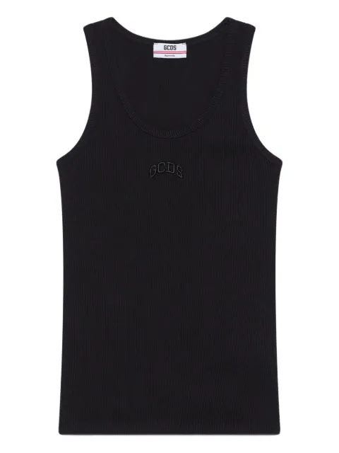 GCDS top tejido de canalé con logo bordado