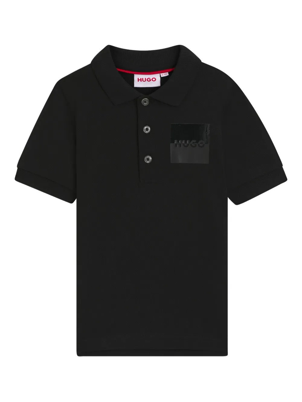 HUGO KIDS logo-plaque polo shirt | Black | Image 1
