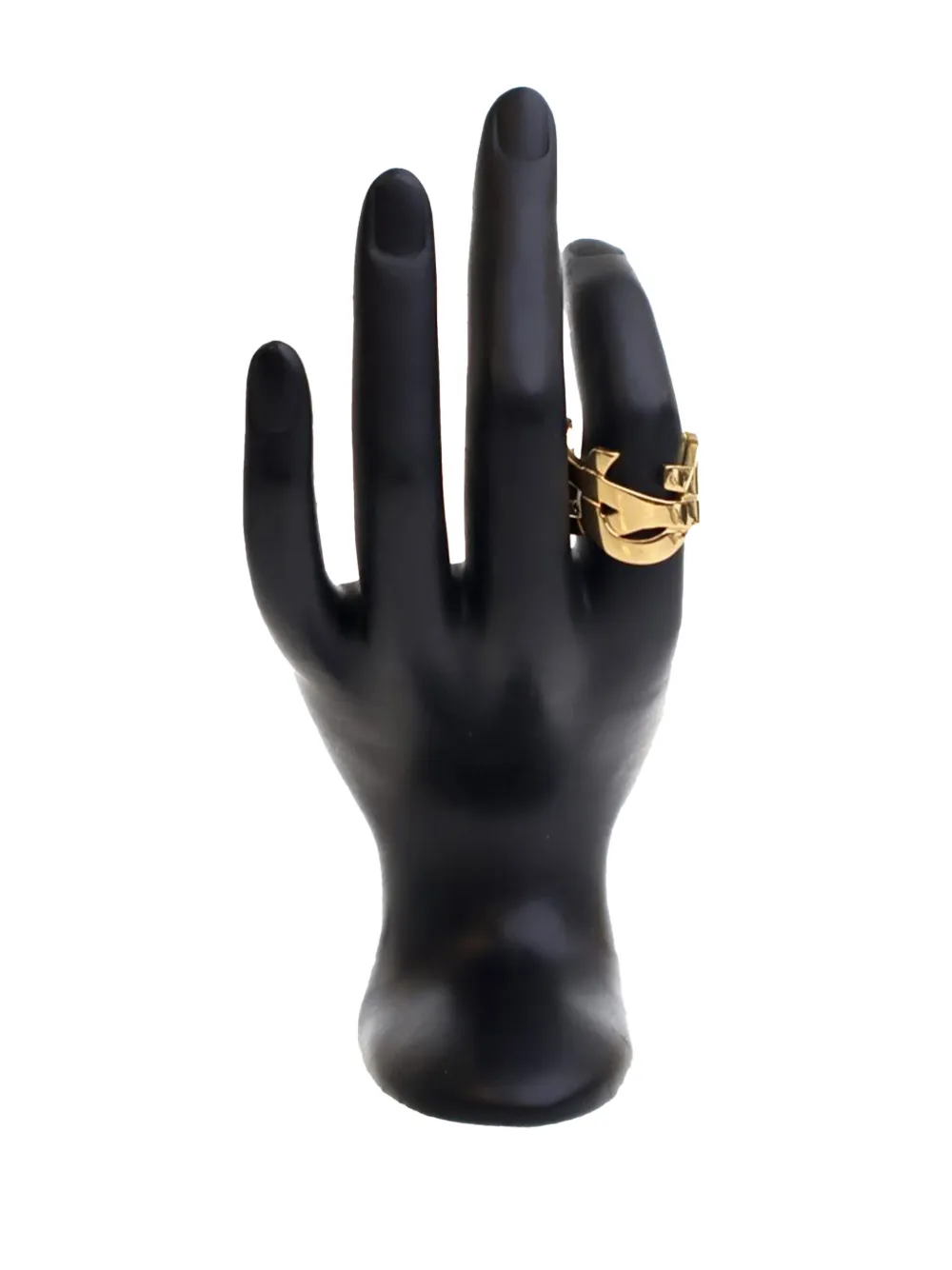 Pre-owned Saint Laurent 2000-2025 Gold Plated Monogram Ring Costume Ring