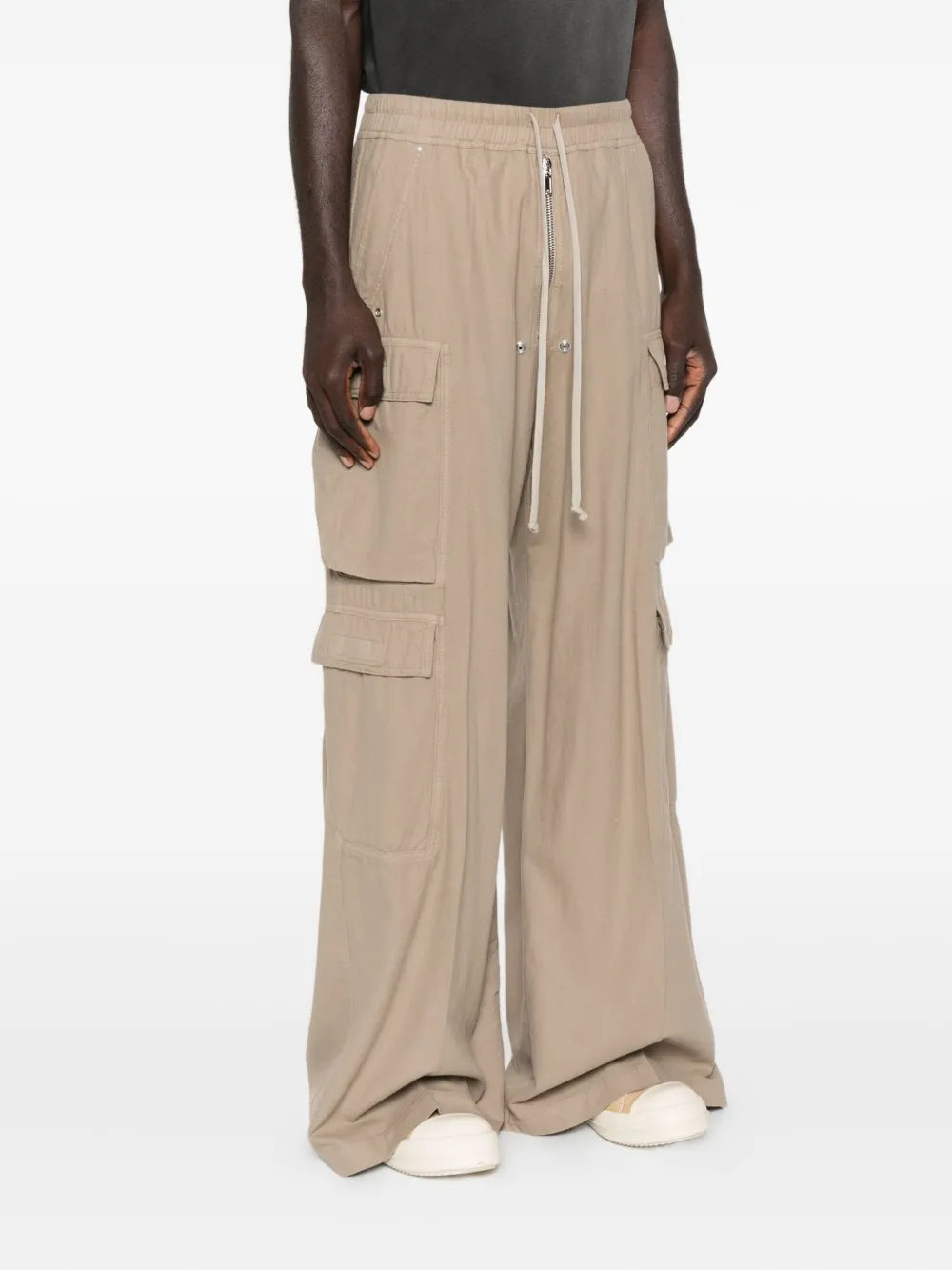 Rick Owens Double Cargo Jumbo Belas Trousers In Neutral