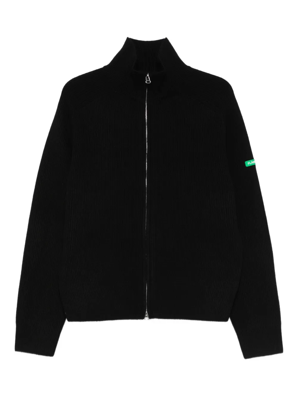 FLÂNEUR zip-up ribbed cardigan | Black | Image 1