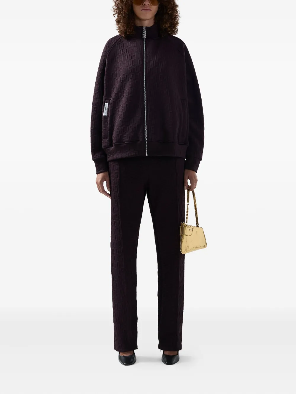Gcds Monogram-jogger Straight Trousers In Multi