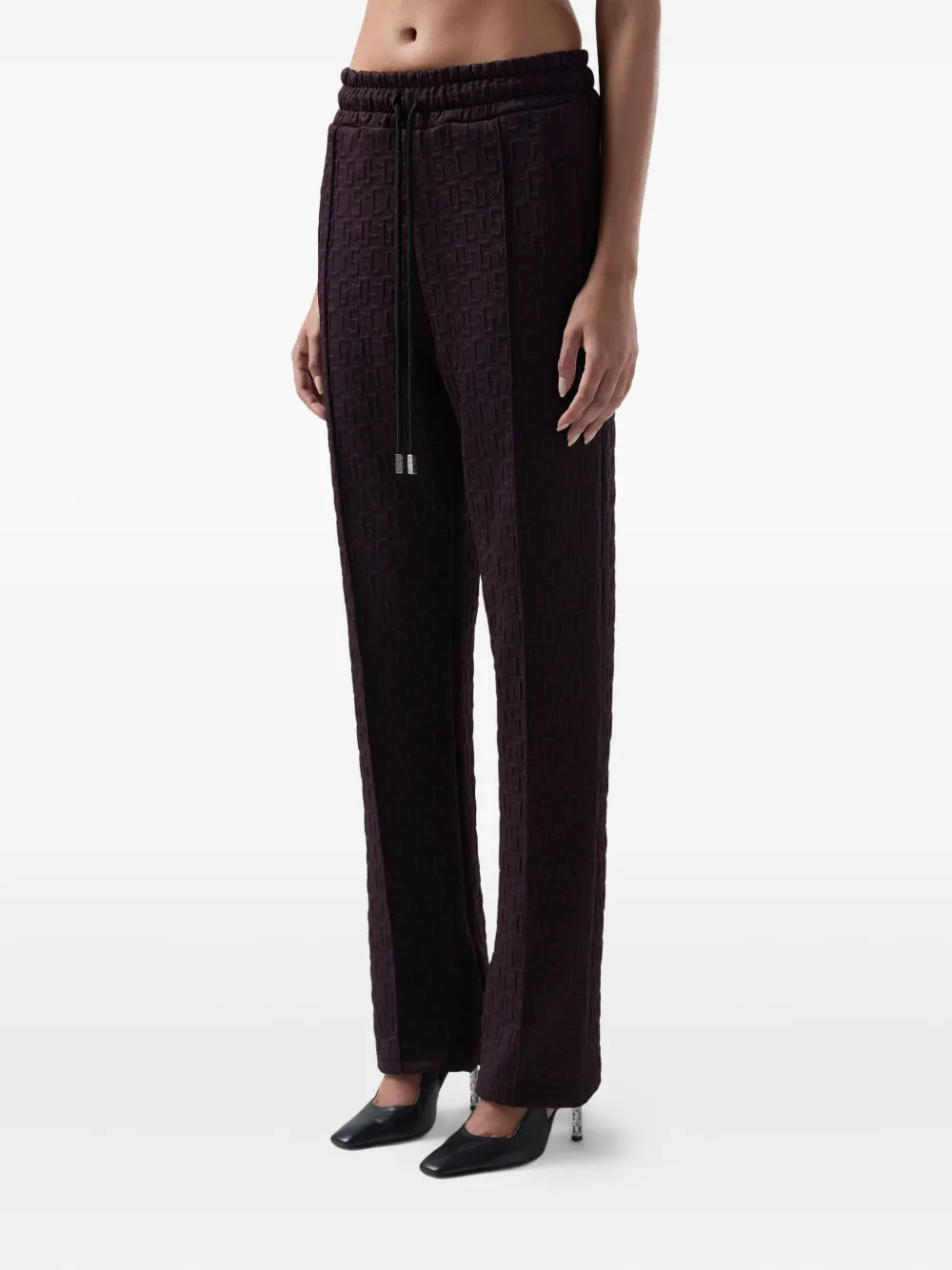 Gcds Monogram-jogger Straight Trousers In Multi