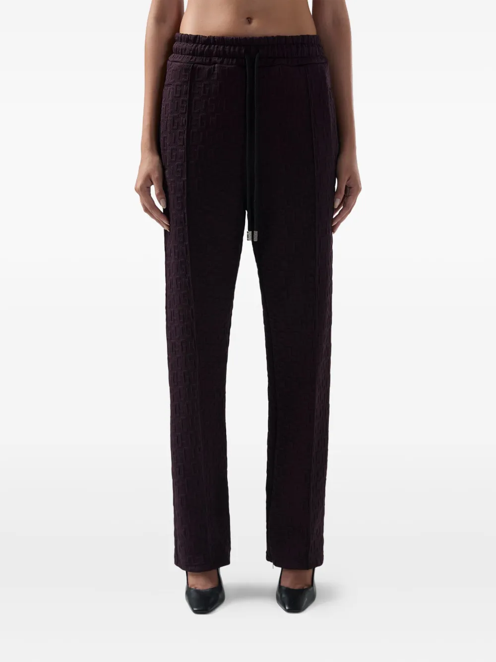 Gcds Monogram-jogger Straight Trousers In Multi