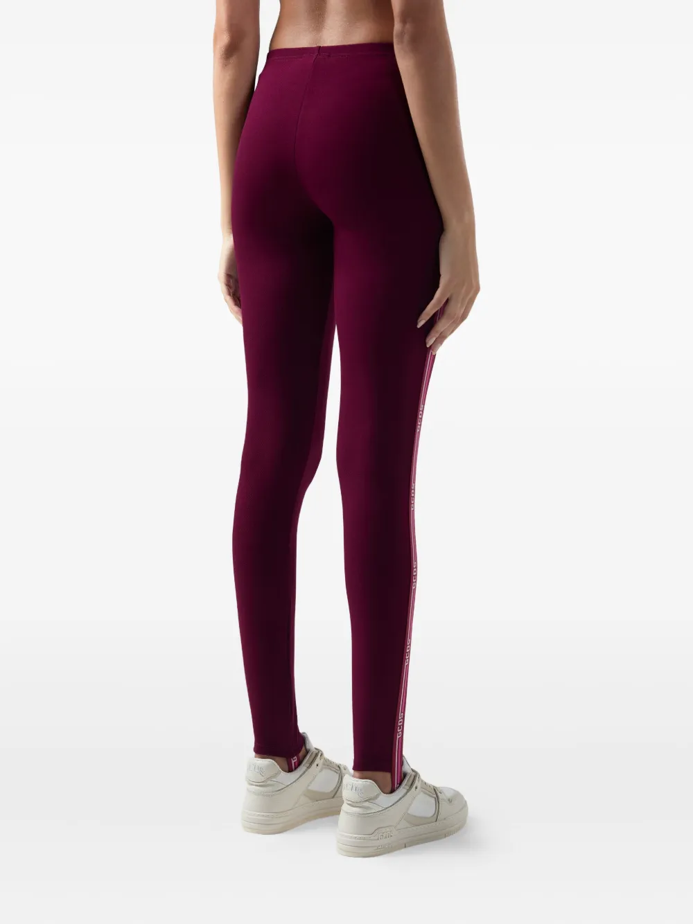 Gcds Logo-tape Piquet Leggings In Multi