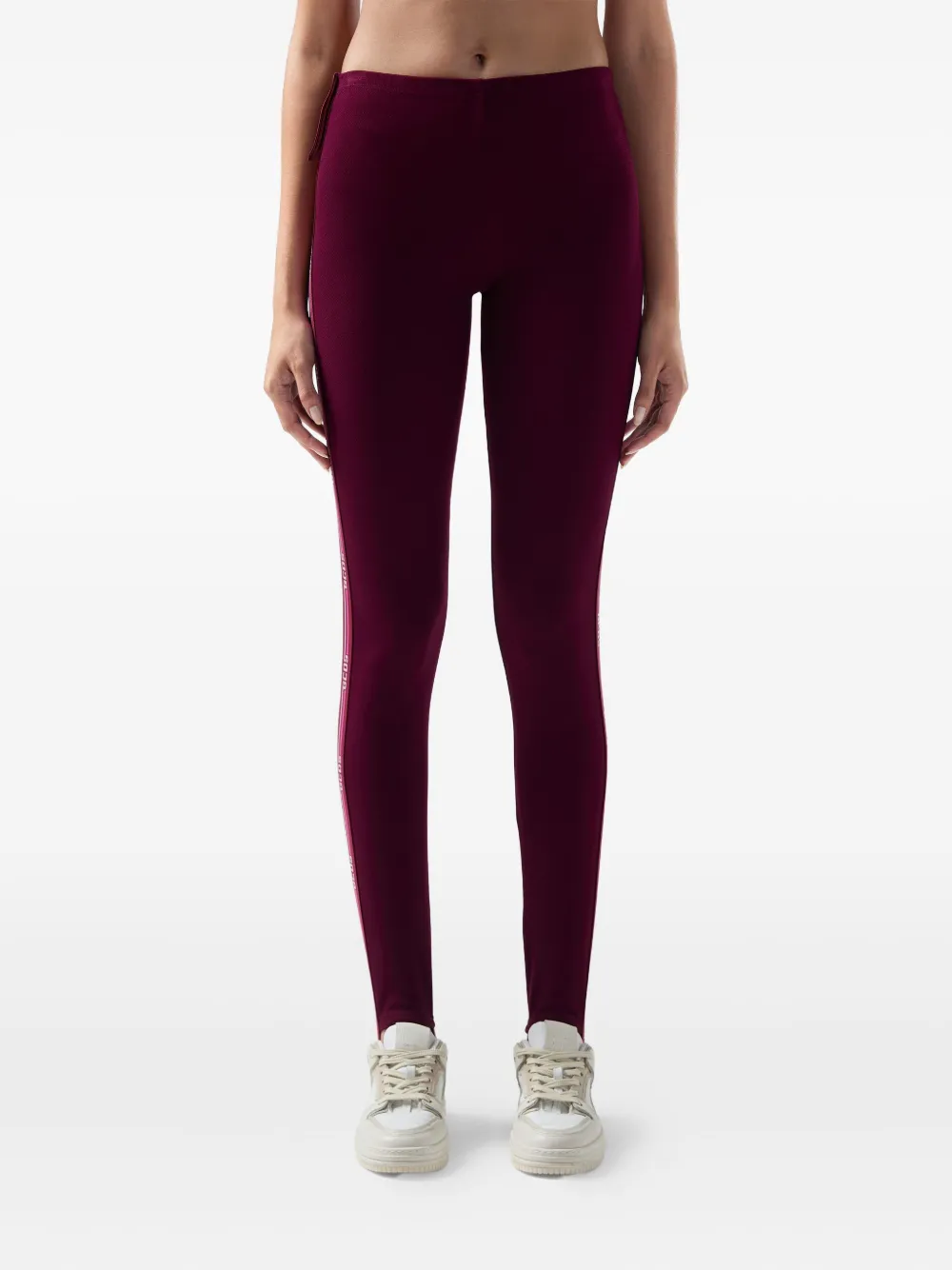 Gcds Logo-tape Piquet Leggings In Multi