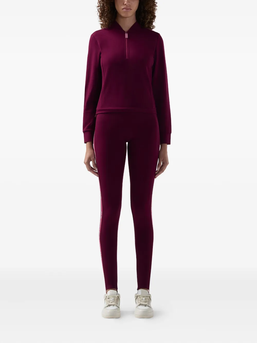 Gcds Logo-tape Piquet Leggings In Multi