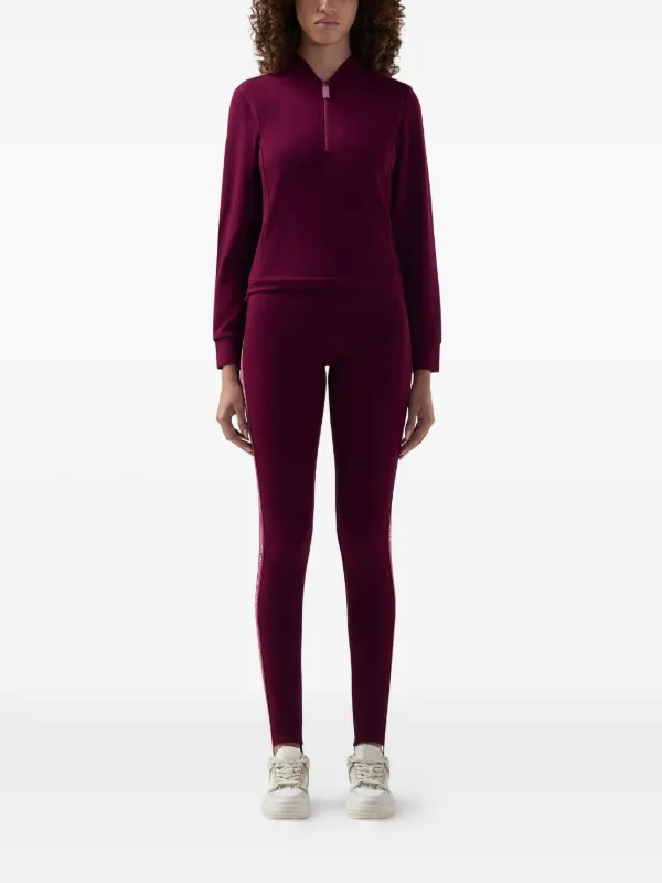 GCDS Leggins Con Franja Del Logo Rosado FARFETCH CO