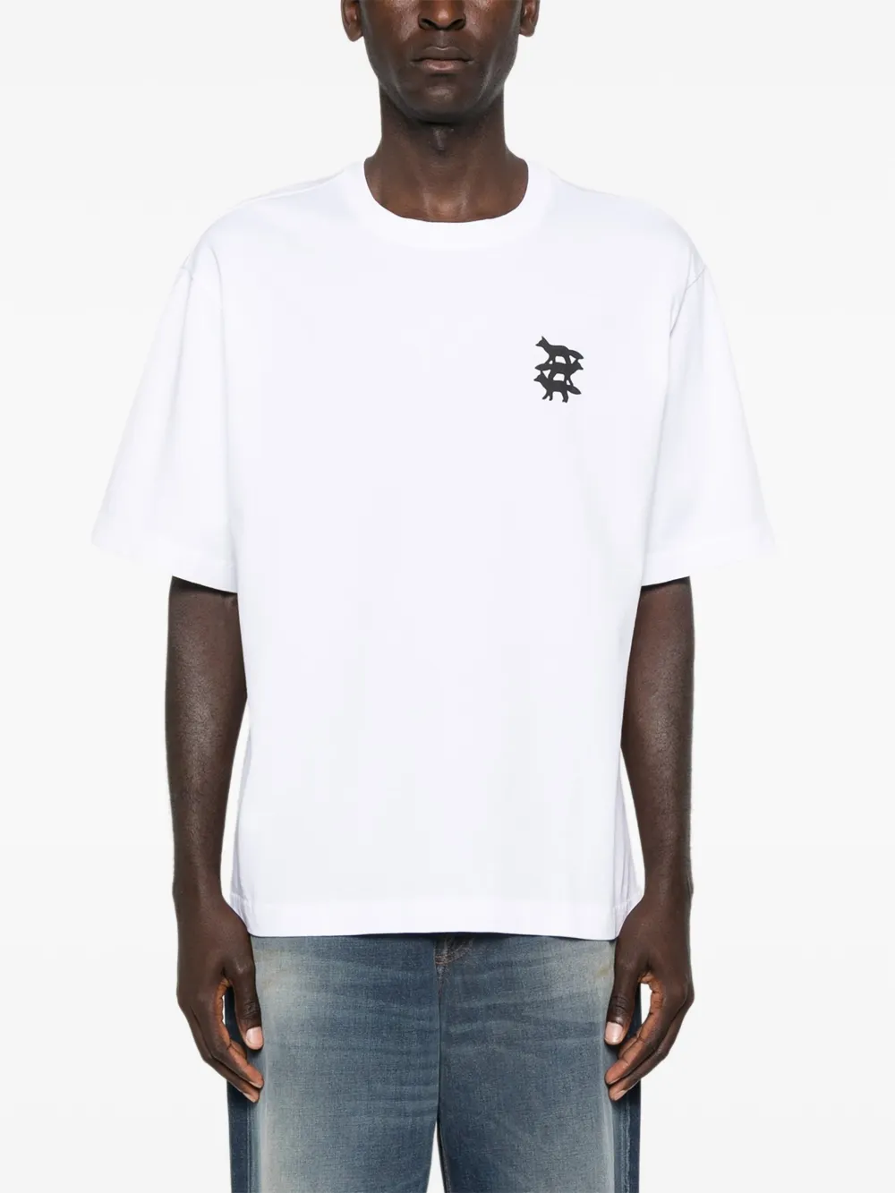 Maison Kitsuné Stunt Fox Oversized Fit T-shirt Clothing In Gray