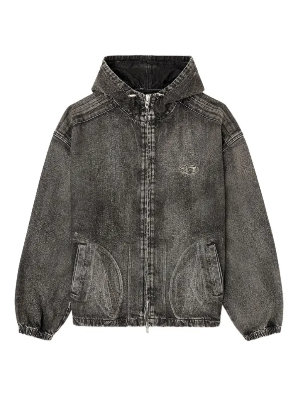 THUG CLUB ブラック デニムジャケット Diesel x Thug Club フーデッド デニムジャケット | ブラック