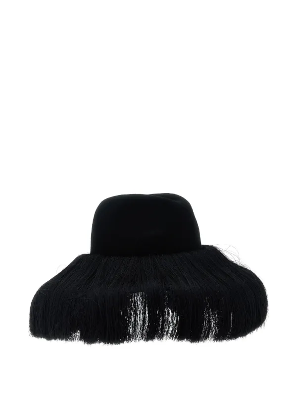 HIZUNE ヒヅメ　ベレー帽　 帽子　黒　comme des garcons Comme Des Garçons x Hizume フェドーラハット | ブラック | FARFETCH JP