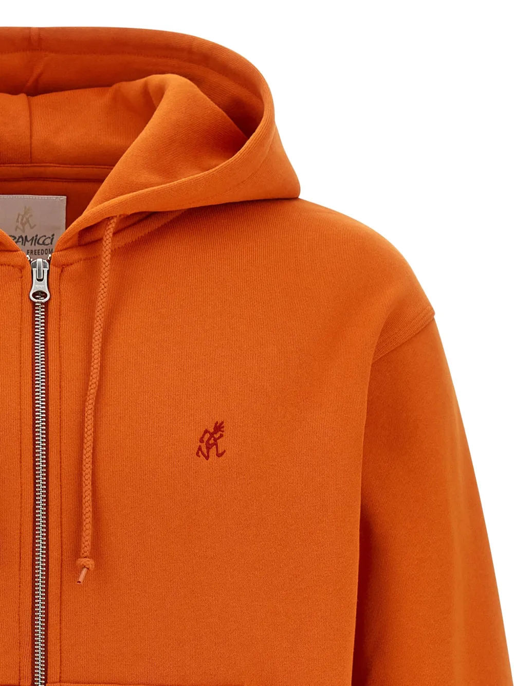 Gramicci Zip-front Embroidered Hoodie In Orange