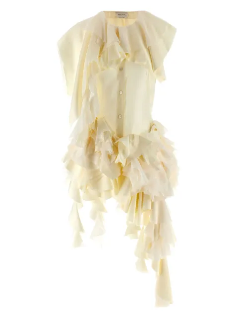 Alexander McQueen Oyster ruffle-detail georgette top