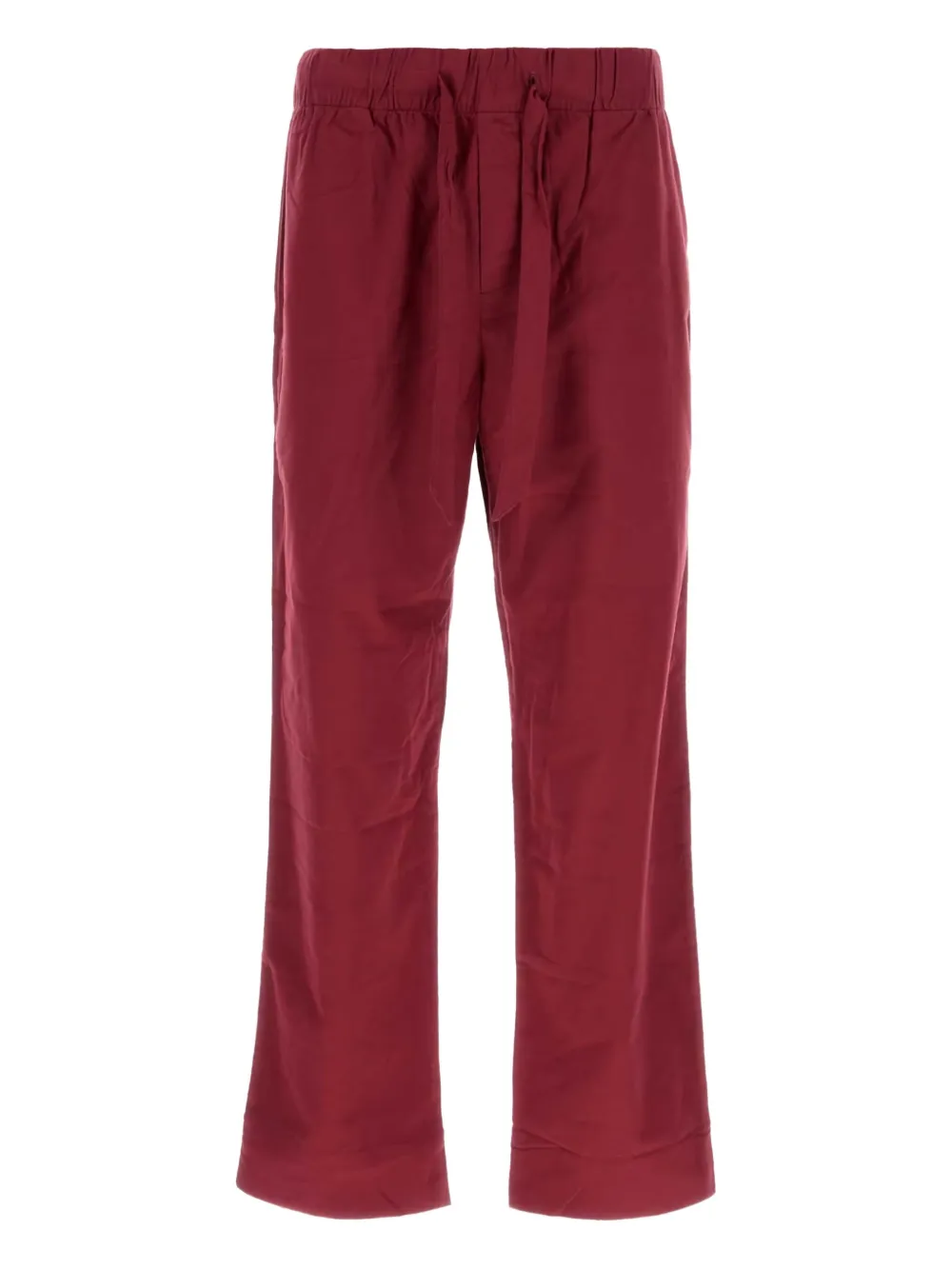 TEKLA flannel drawstring-fastening pajama bottoms | Red | Image 1