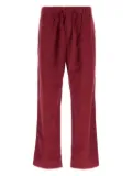 TEKLA flannel drawstring-fastening pajama bottoms - Red