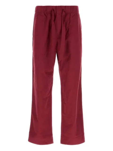 TEKLA flannel drawstring-fastening pajama bottoms