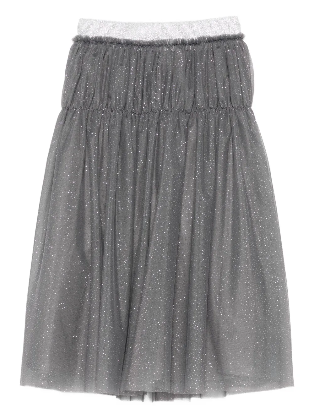 Il Gufo Glitter-waistband Skirt In Gray