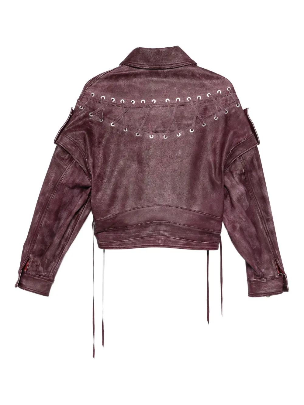 Manokhi Lace-up Detail Jacket In Brown