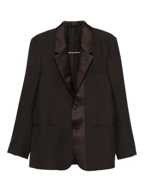 FENDI satin-detail lapel blazer
