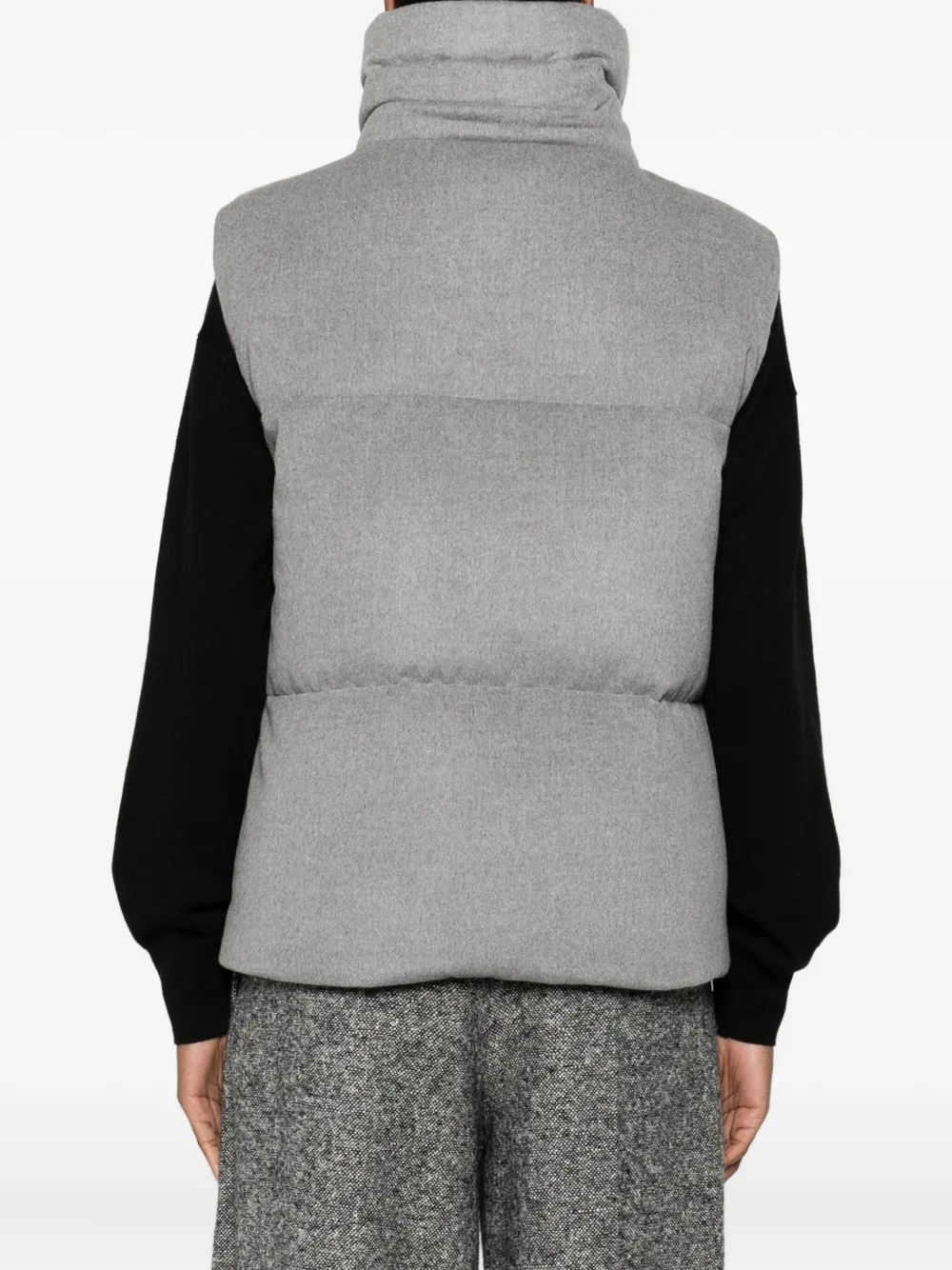 Moorer Hooded Zip-up Gilet In Gray