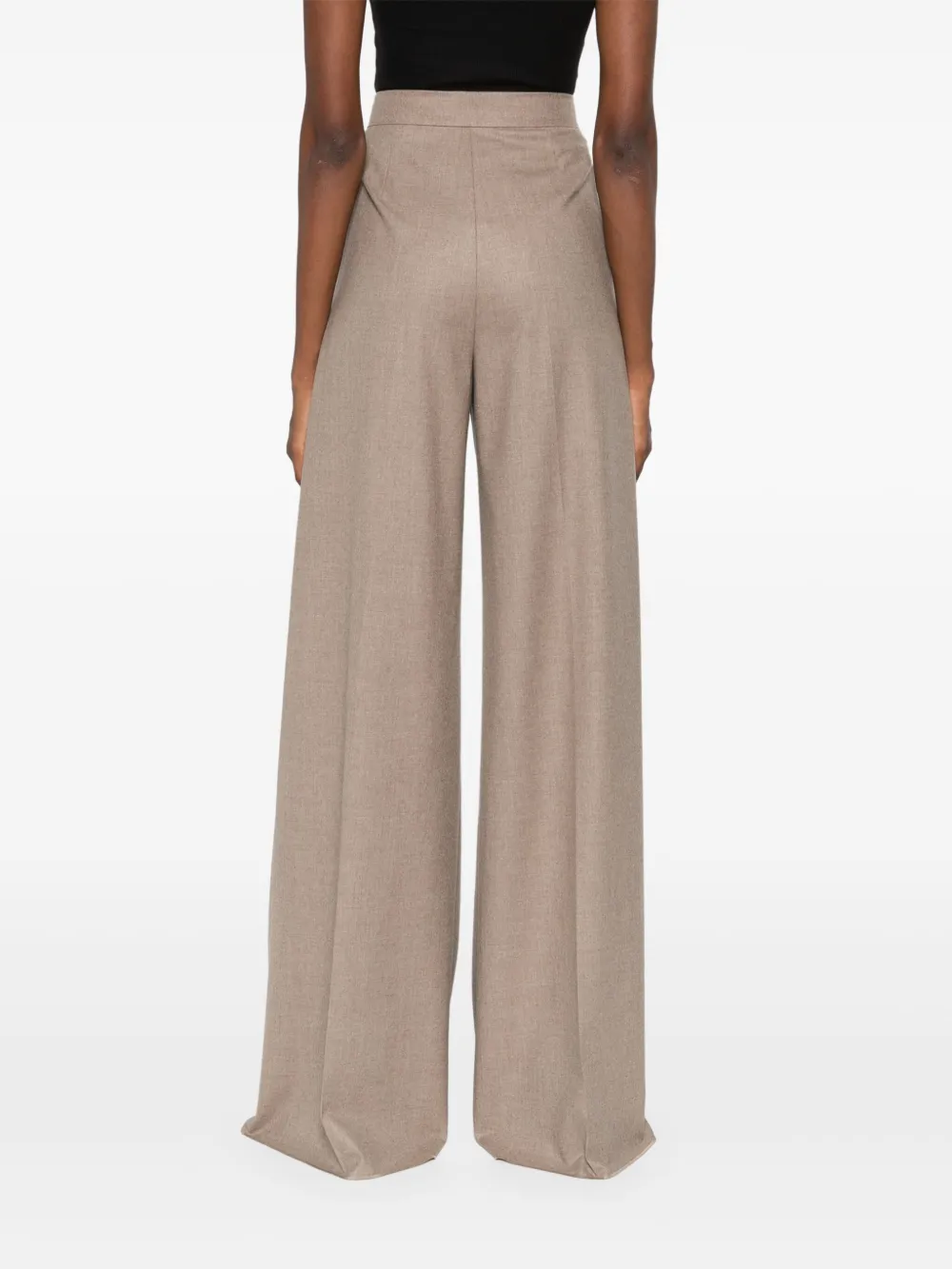 Max Mara Kasjmier broek met geplooide voorkant Beige