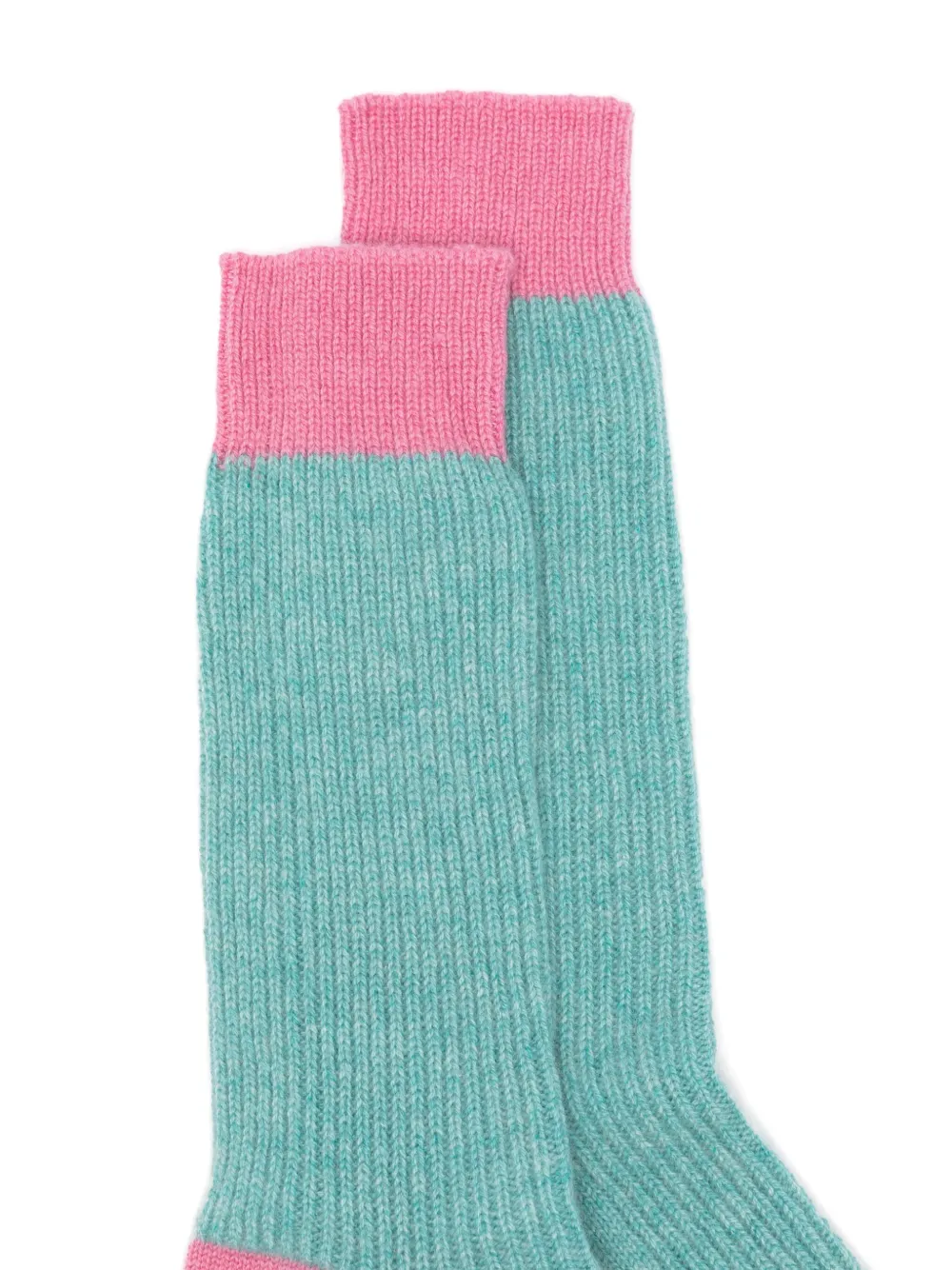 Guest In Residence Ribbed Colour-block Socks In Blue