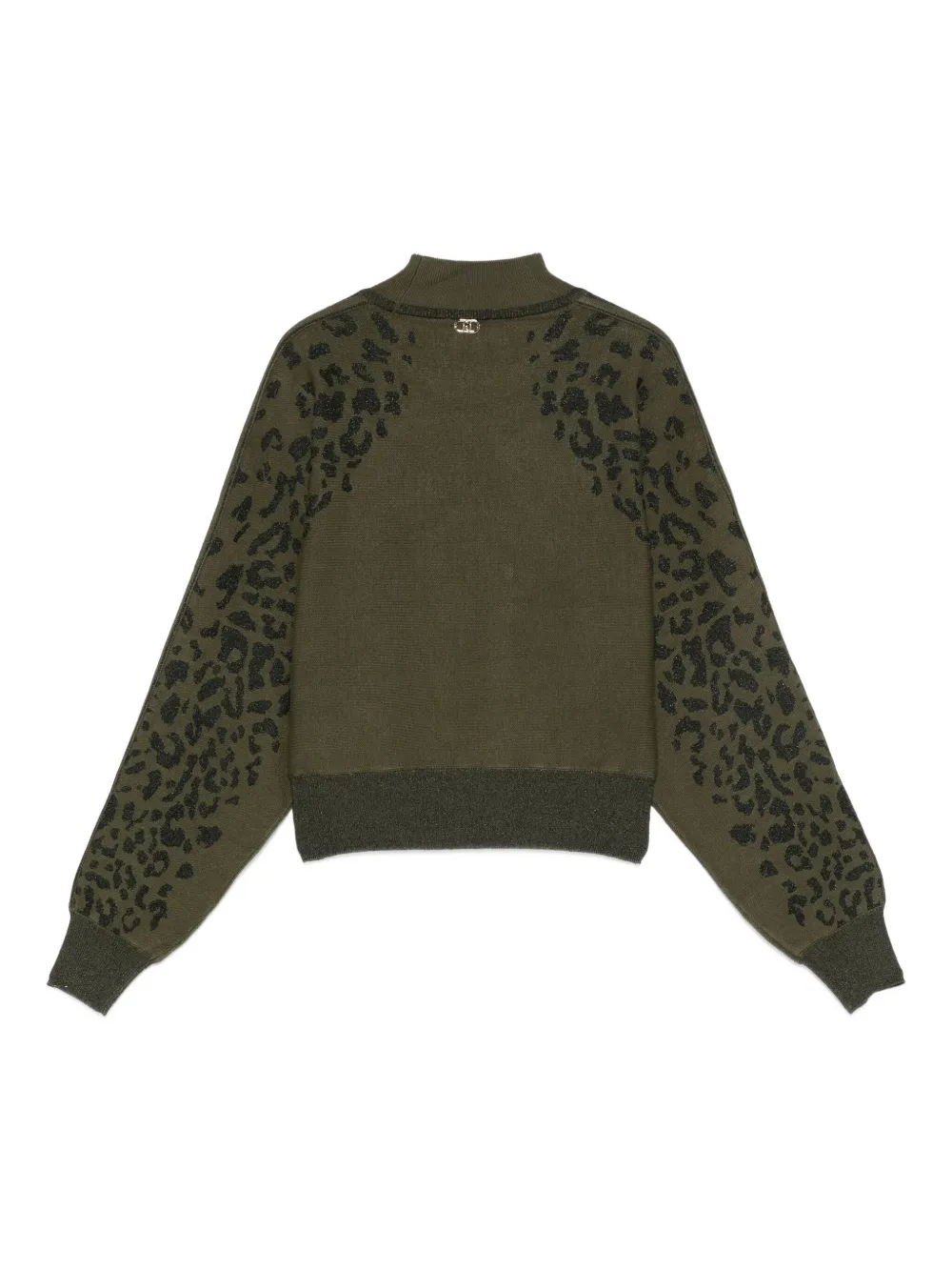 Liu •jo Animal-print Sweater In Green
