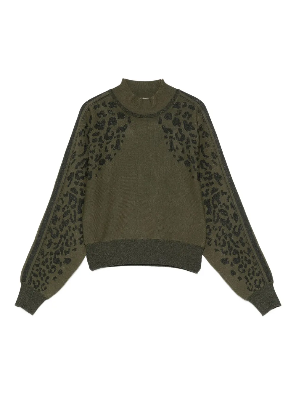Liu •jo Animal-print Sweater In Green
