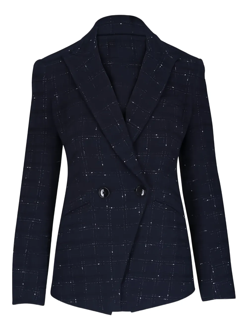 Veronica Beard Checked Double-breasted Jacket In Blue