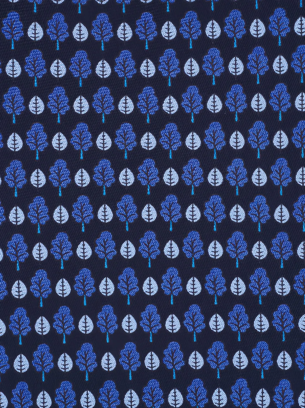 Zegna leaf print tie - Blauw