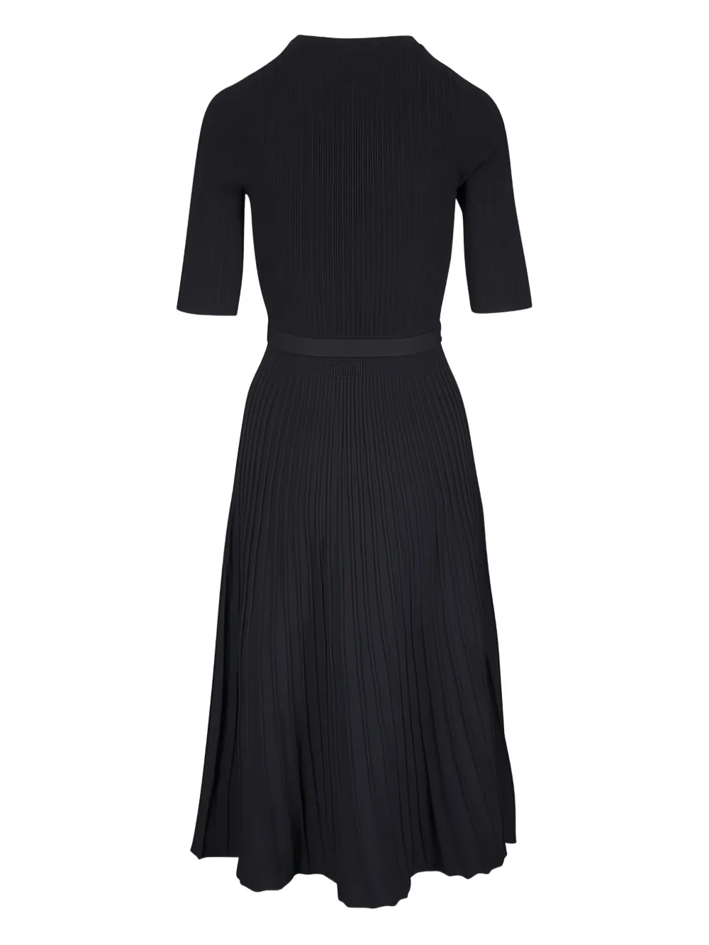 Veronica Beard Elthea ribbed belted dress - Zwart