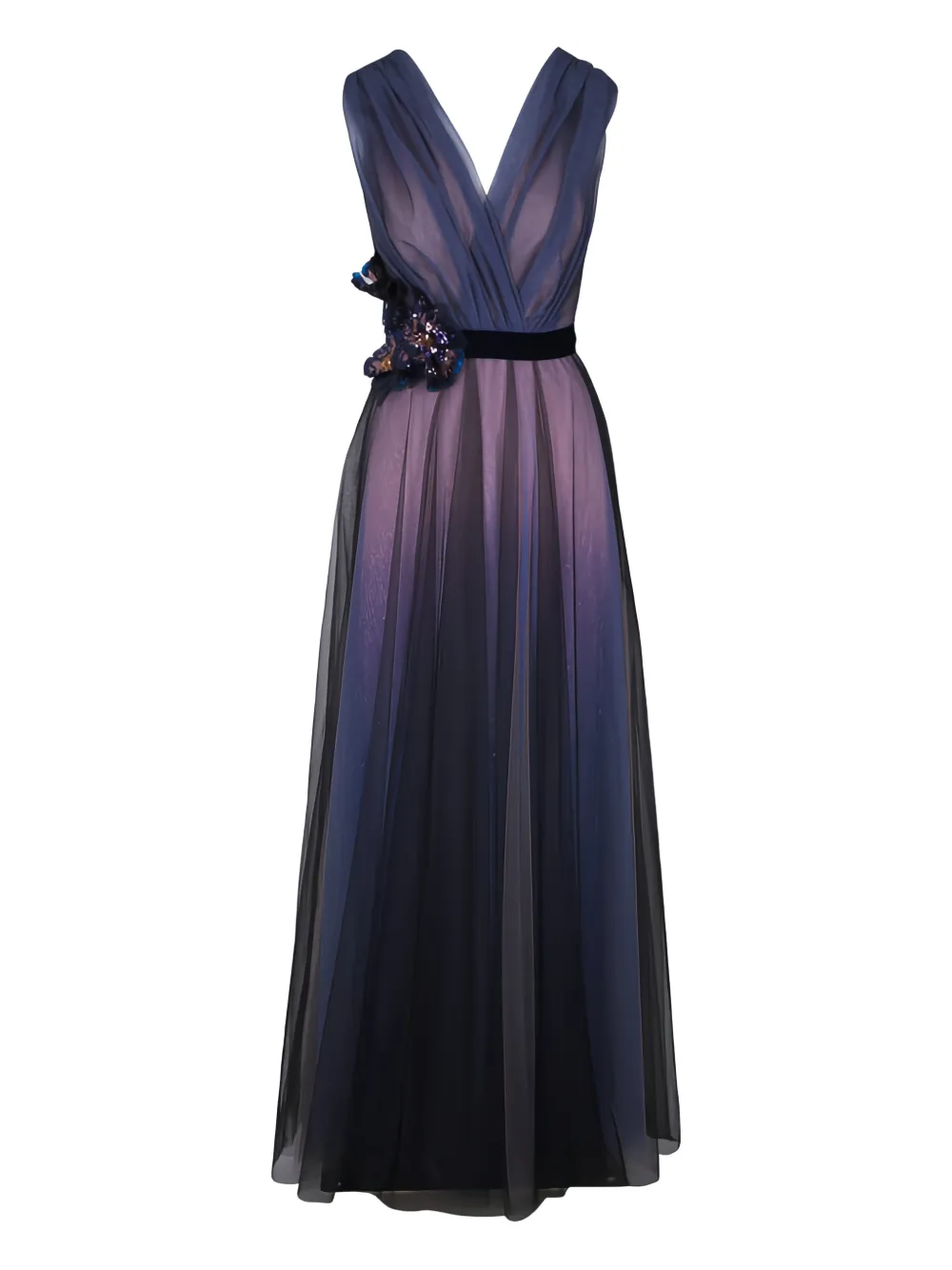 Talbot Runhof V-neck maxi dress - Nero