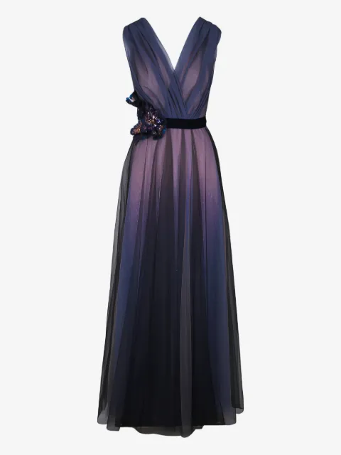 Talbot Runhof V-neck maxi dress