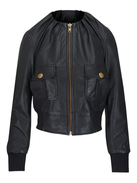 R13 pocket zip leather jacket