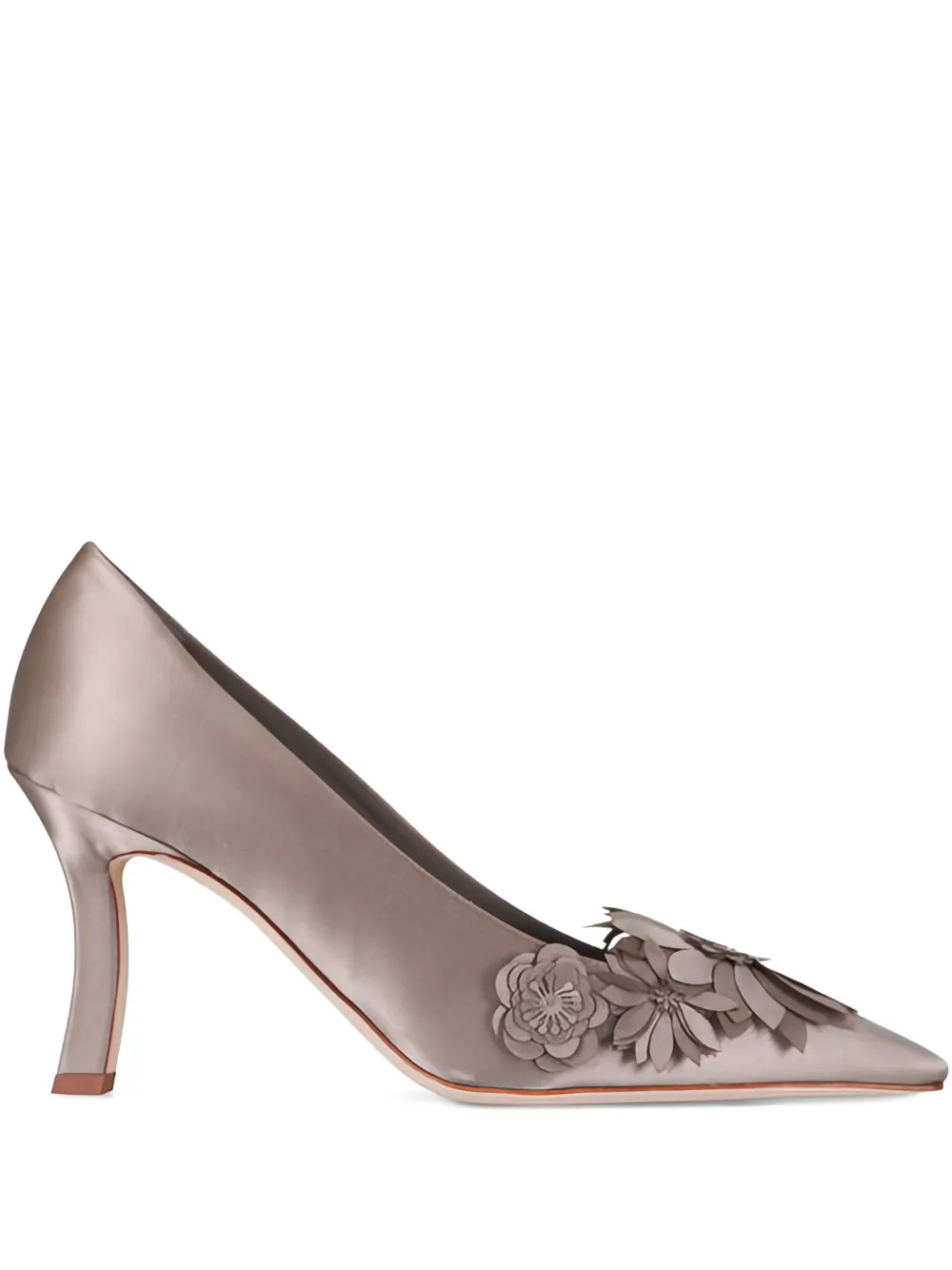 Manolo Blahnik Moiraflor pumps met bloem detail Beige
