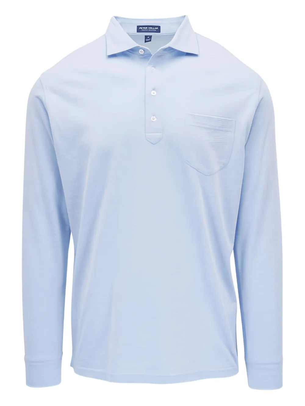 Peter Millar Polo a maniche lunghe con tasca - Blu