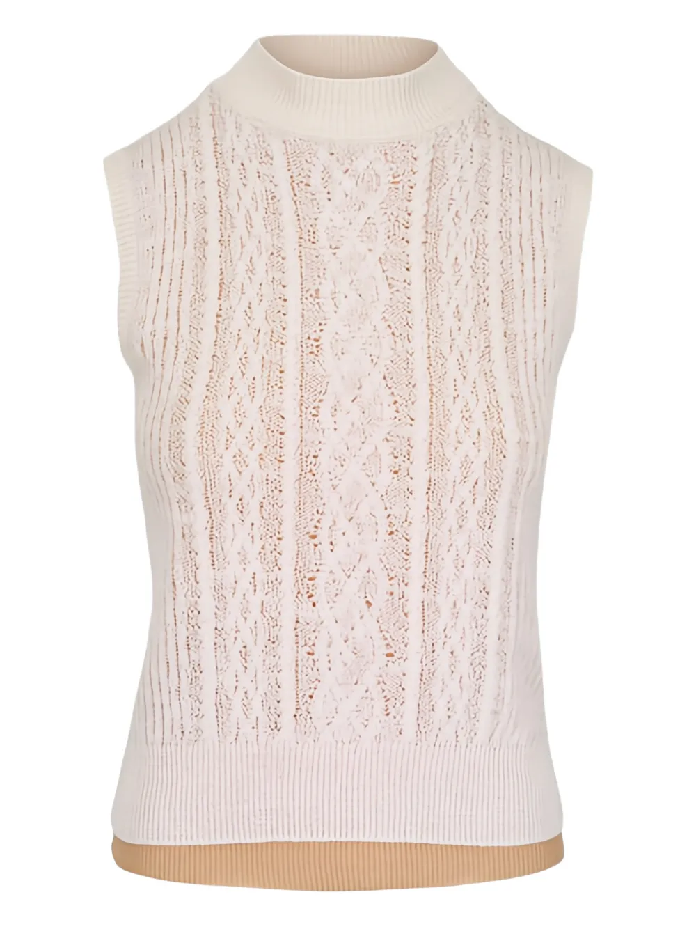 Vince cable-knit high-neck vest - Toni neutri