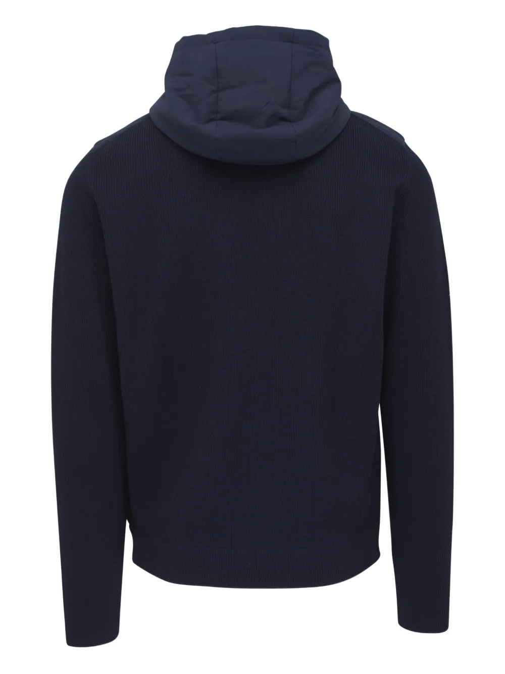 Peter Millar Ribbed-knit Hoodie In Blue