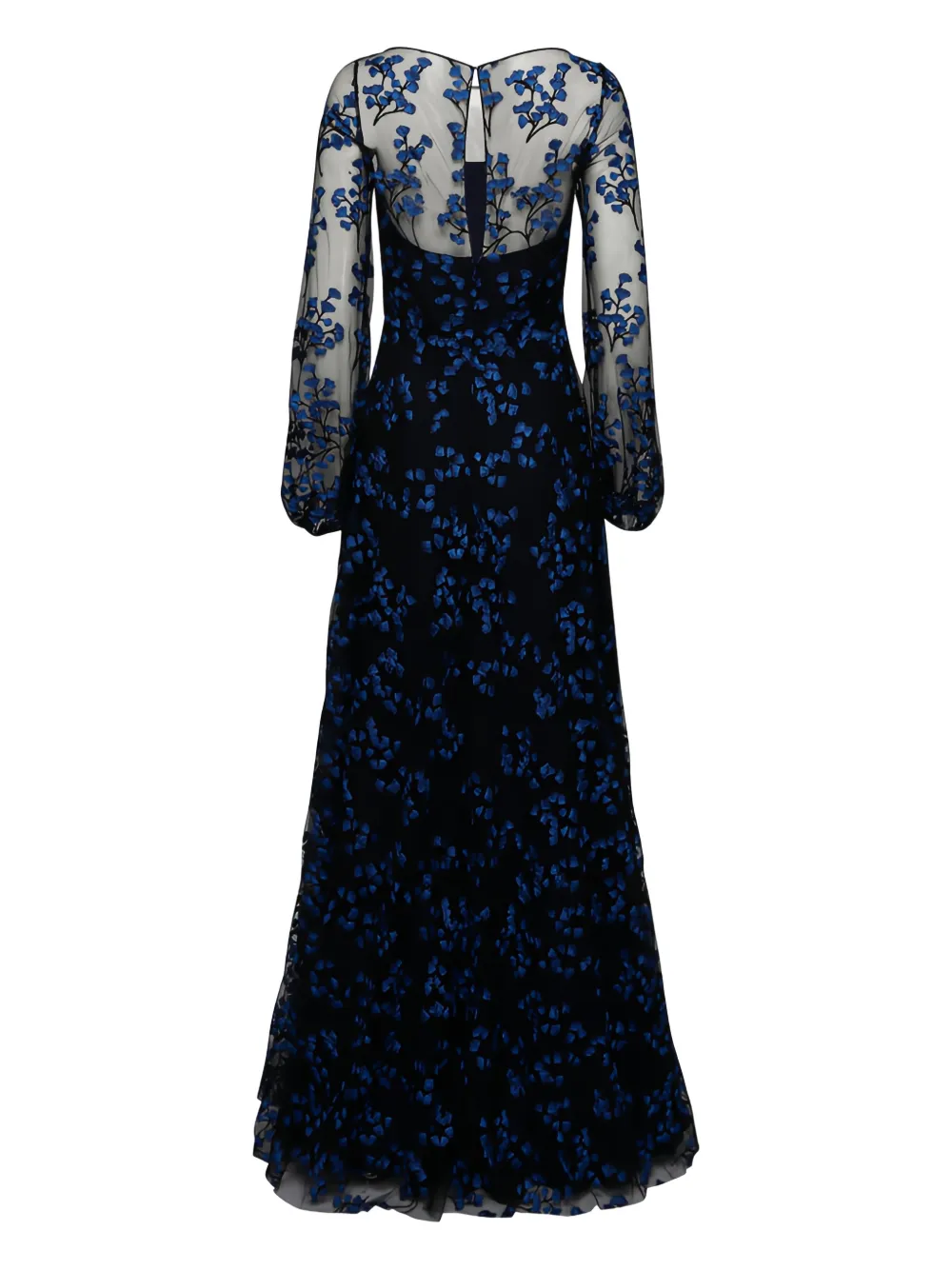 Naeem Khan floral long-sleeve maxi dress - Zwart