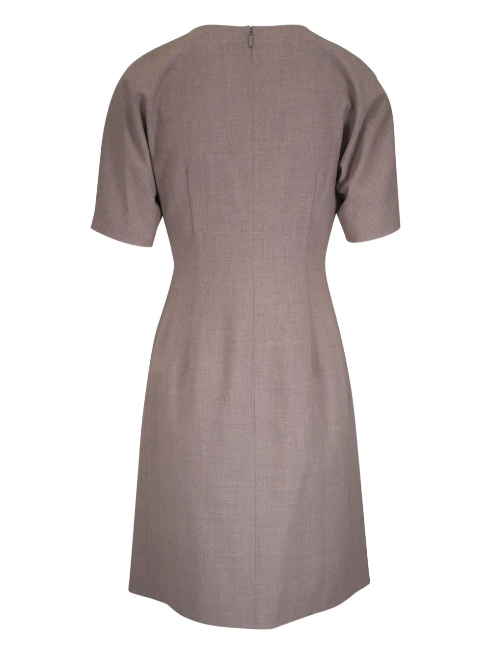 Lafayette 148 Short-sleeved Ruched Day Dress In Transparent