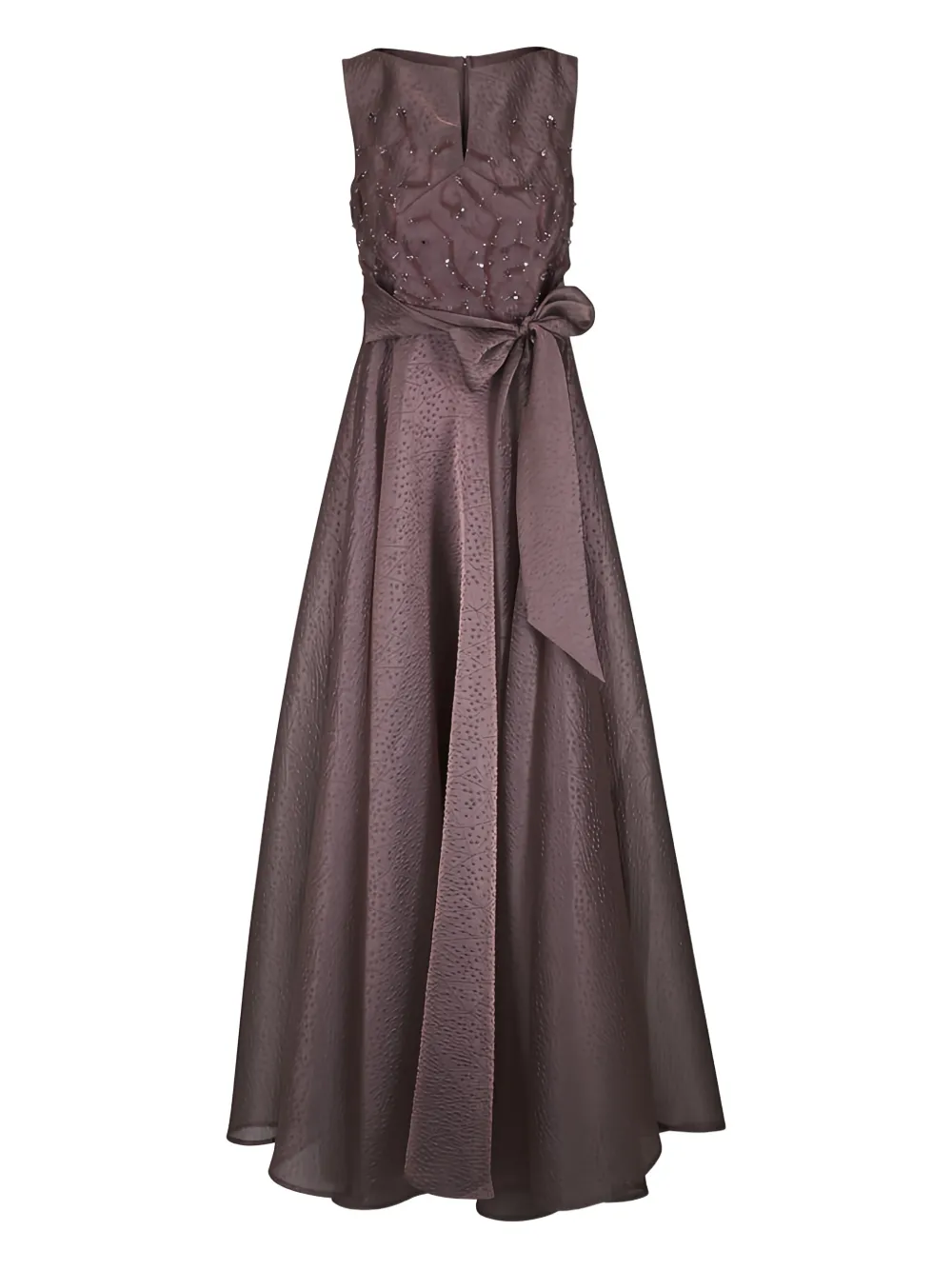 Talbot Runhof embellished tie maxi dress - Marrone