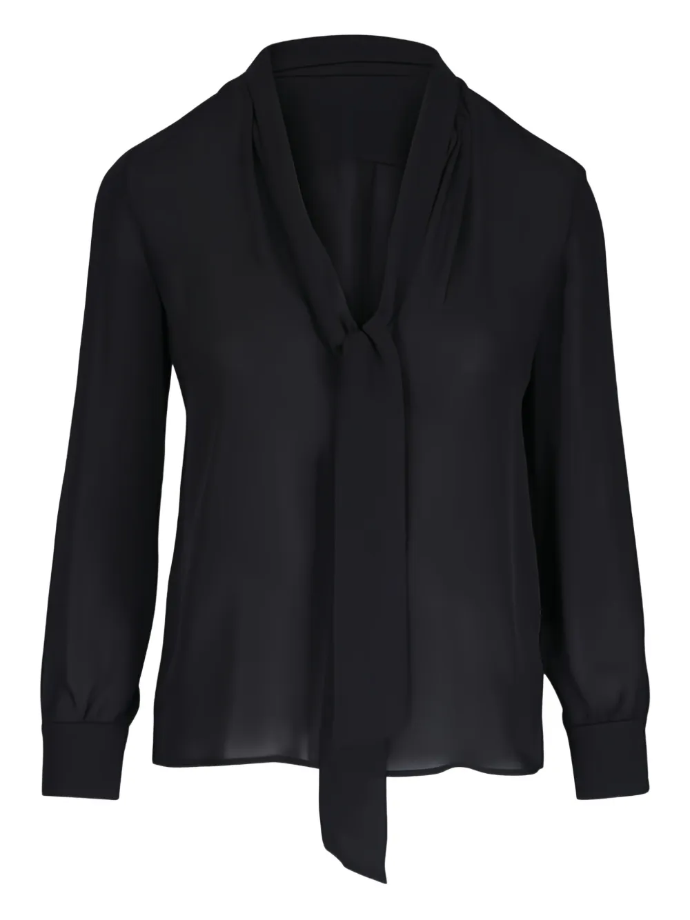 Nili Lotan tie-neck long-sleeve blouse - Nero
