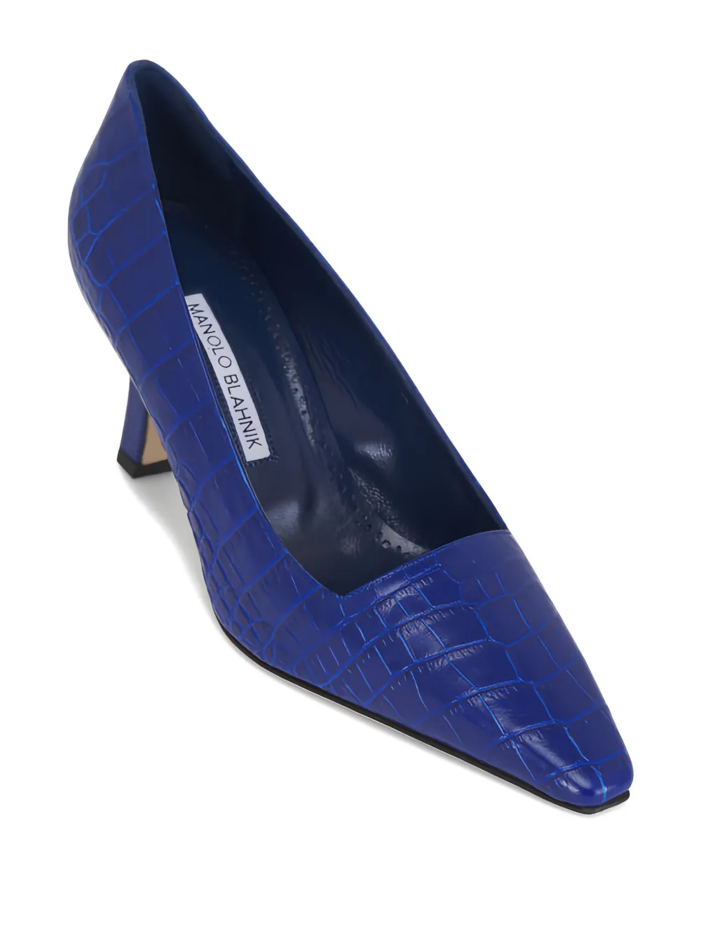 Manolo Blahnik crocodile-effect pumps Blauw