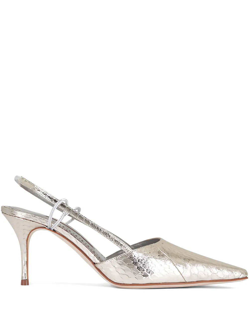 Manolo Blahnik Touki point-toe slingback sandals | Gold | Image 1